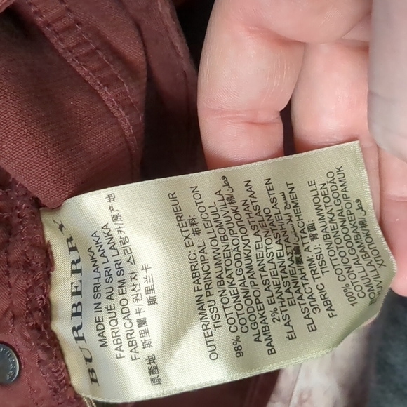 BURBERRY Brit burgundy corduroy pants size 38R big and tall - Picture 7 of 9